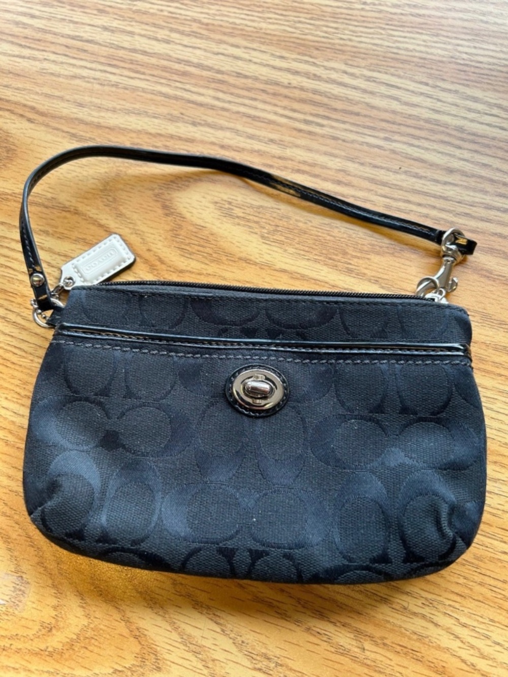 Coach Signature Jacquard Wristlet